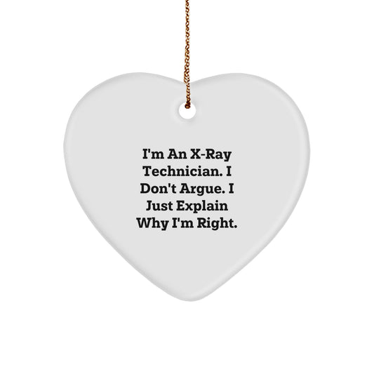 Funny X-Ray Technician Gifts from Family for X-Ray Technician Heart Ornament, Christmas Unique Gifts for X-Ray Technician Friends - Image 1