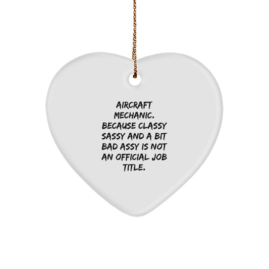 Funny Aviation-Themed Heart Ornament Gifts for Aircraft Mechanic Men Friends Family from Men, Unique Christmas Unique Gifts for Him Her - Image 1