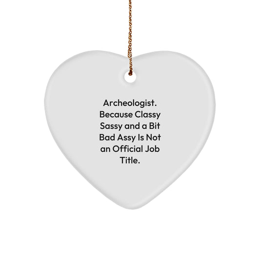 Funny Archeologist Heart Ornament Gifts for Men Women Friends Family Christmas Unique - Image 1