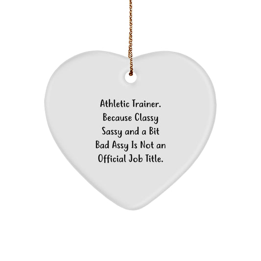 Funny Athletic Trainer Heart Ornament Gifts from Friends for Athletic Trainer Men Women, Christmas Unique Gifts for Athletic Trainer - Image 1