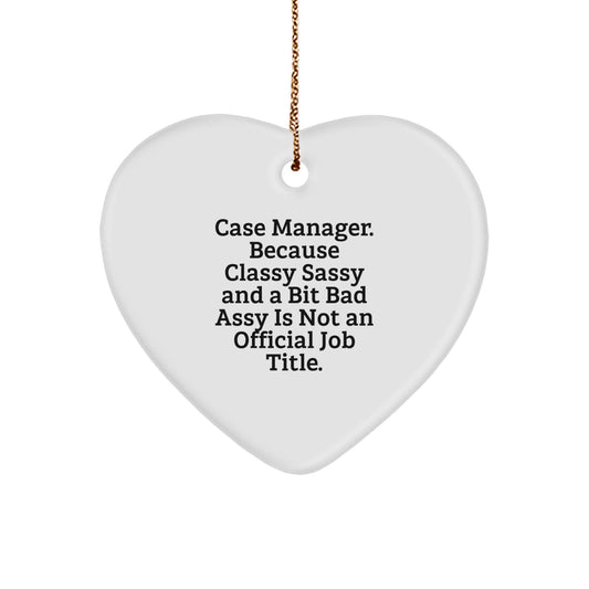 Funny Case Manager Heart Ornament Gifts from Family or Friends, Perfect Christmas Unique Gifts for Case Managers - Case Manager Appreciation - Image 1