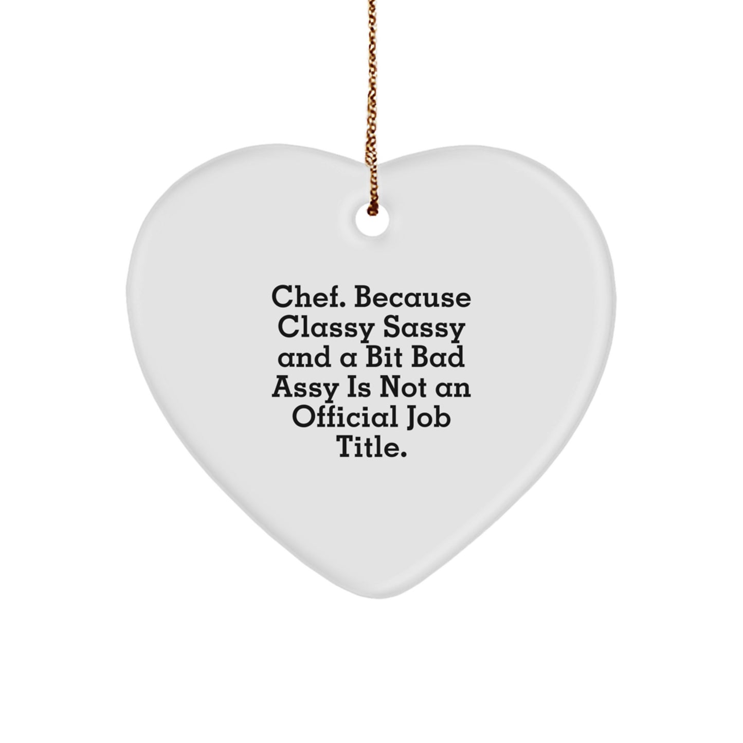 Sassy Chef Christmas Ornament Gift for Friends Novelty Heart-Shaped - Image 1