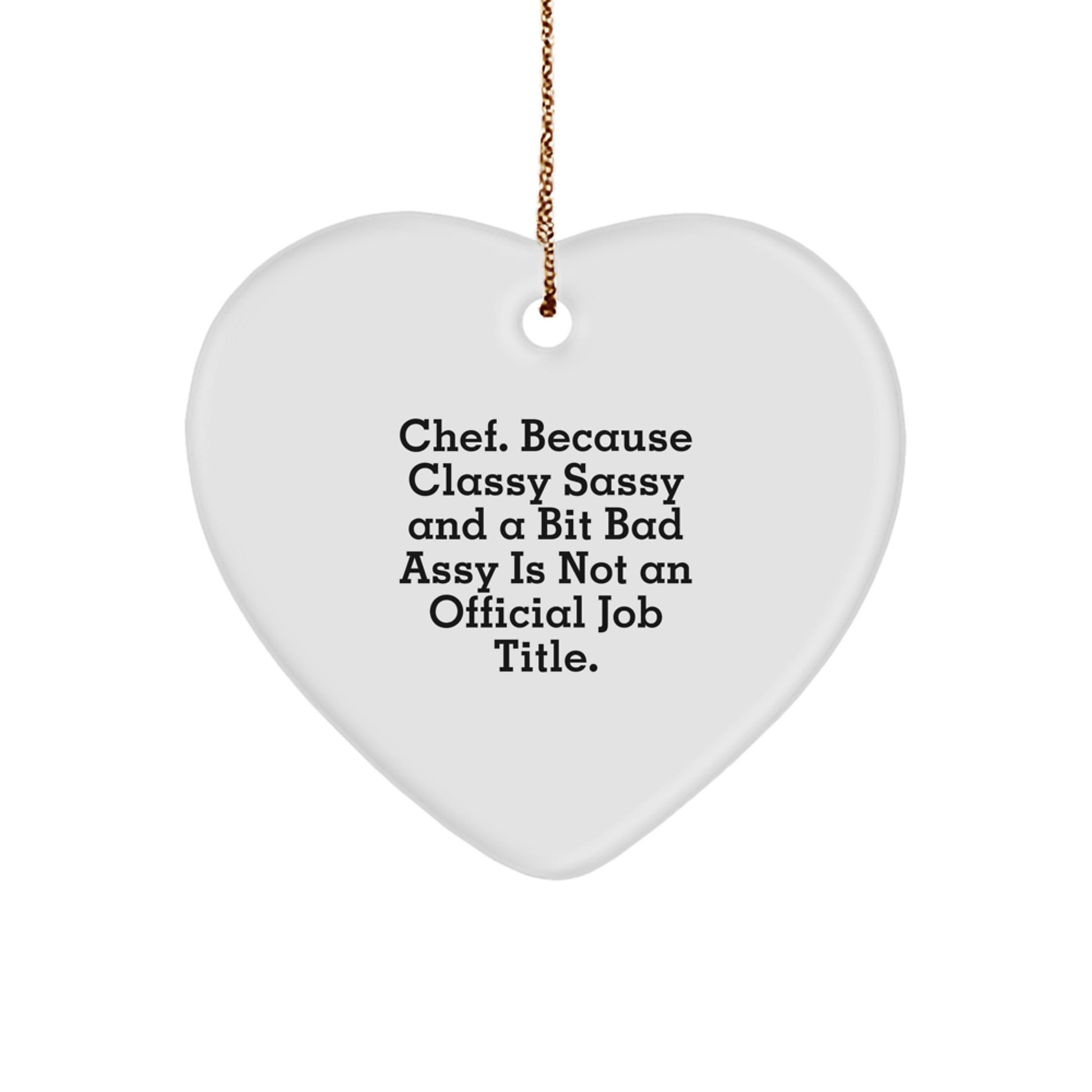 Sassy Chef Christmas Ornament Gift for Friends Novelty Heart-Shaped - Image 1