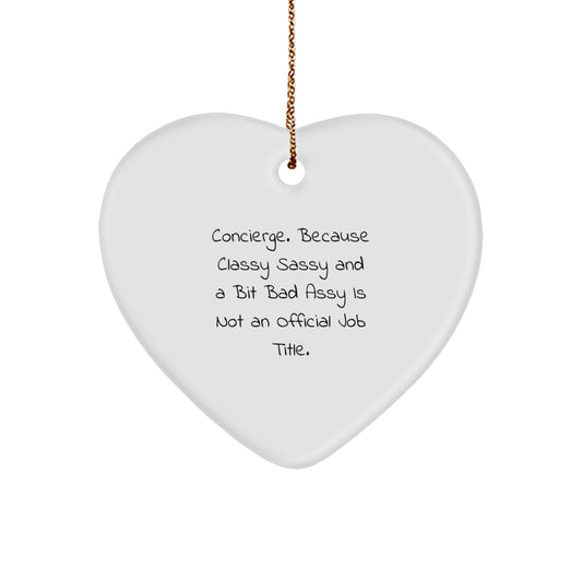 Funny Concierge Gift Ideas, Concierge Heart Ornament, Christmas Unique Gifts from Men to Women, Friends, Coworkers, Family - Image 1