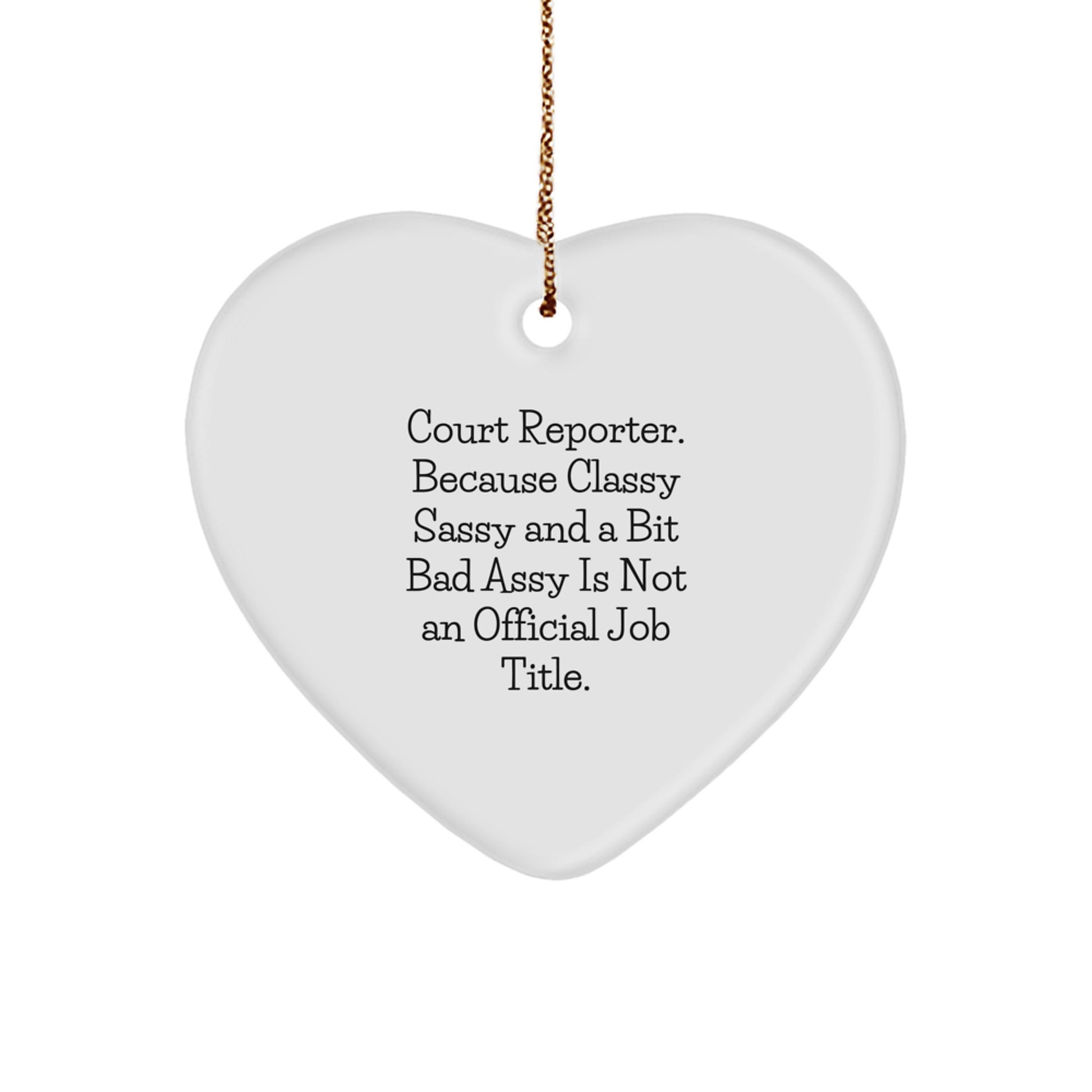 Funny Court Reporter Christmas Unique Gifts from Friends, Court Reporter Heart Ornament for Her, Him, Men, Women, Unique Christmas Unique Gifts - Image 1