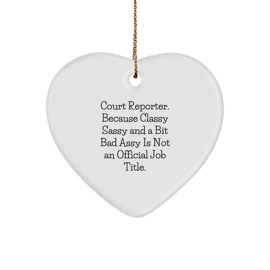 Funny Court Reporter Christmas Unique Gifts from Friends, Court Reporter Heart Ornament for Her, Him, Men, Women, Unique Christmas Unique Gifts - Image 1