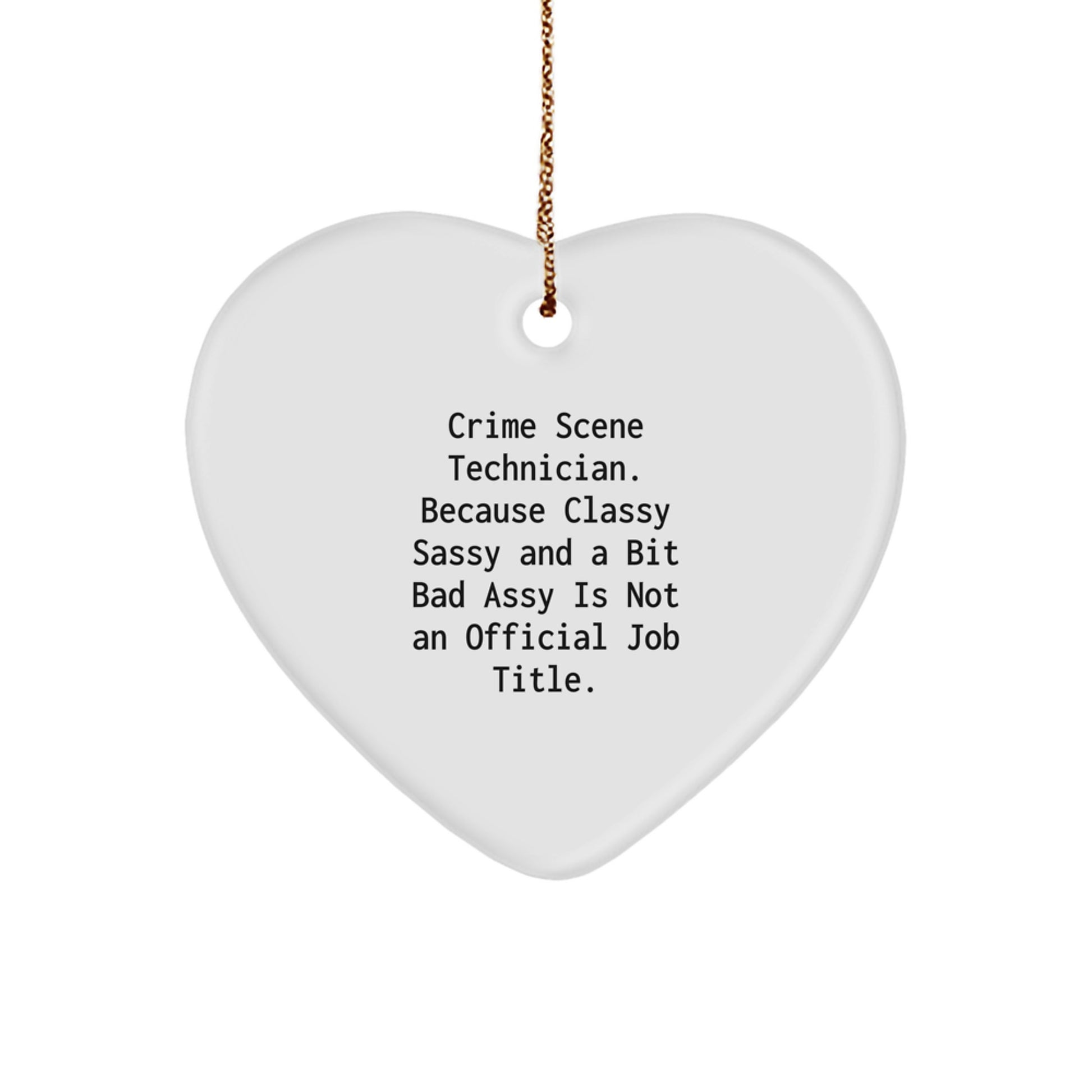 Unique Funny Gifts from Friends for Crime Scene Technician Men - Heart Ornament - Image 1