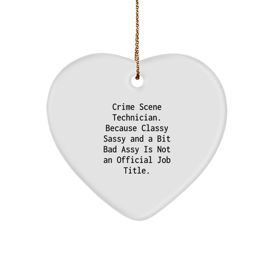 Unique Funny Gifts from Friends for Crime Scene Technician Men - Heart Ornament - Image 1