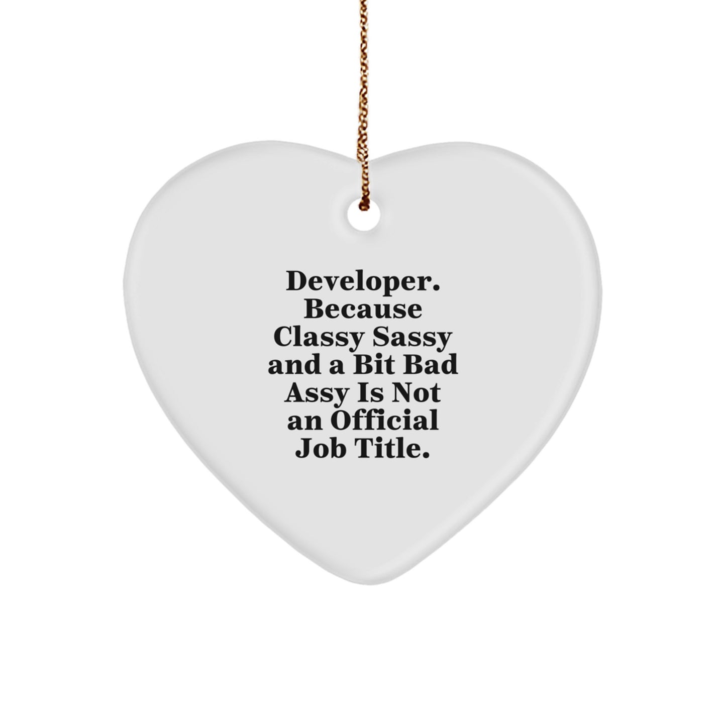 Developer Heart Ornament Gifts from Friends for Men, Funny Quote, Christmas Unique - Image 1