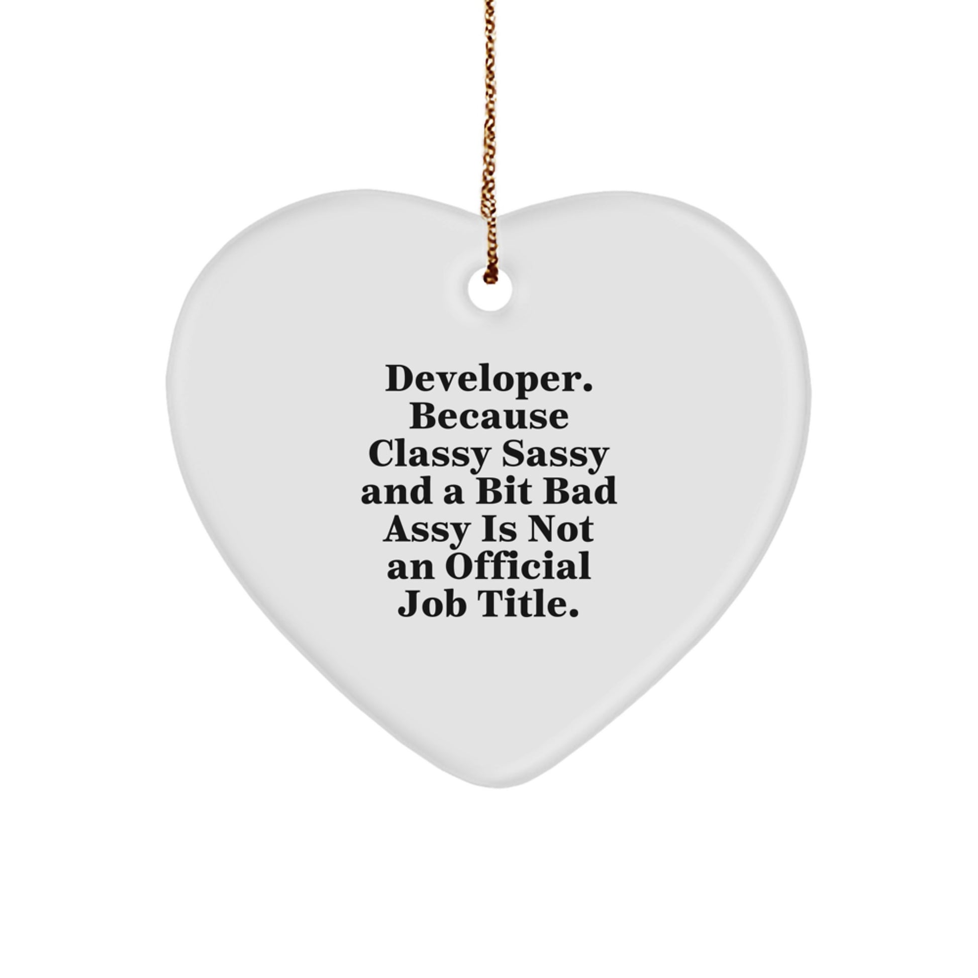 Developer Heart Ornament Gifts from Friends for Men, Funny Quote, Christmas Unique - Image 1