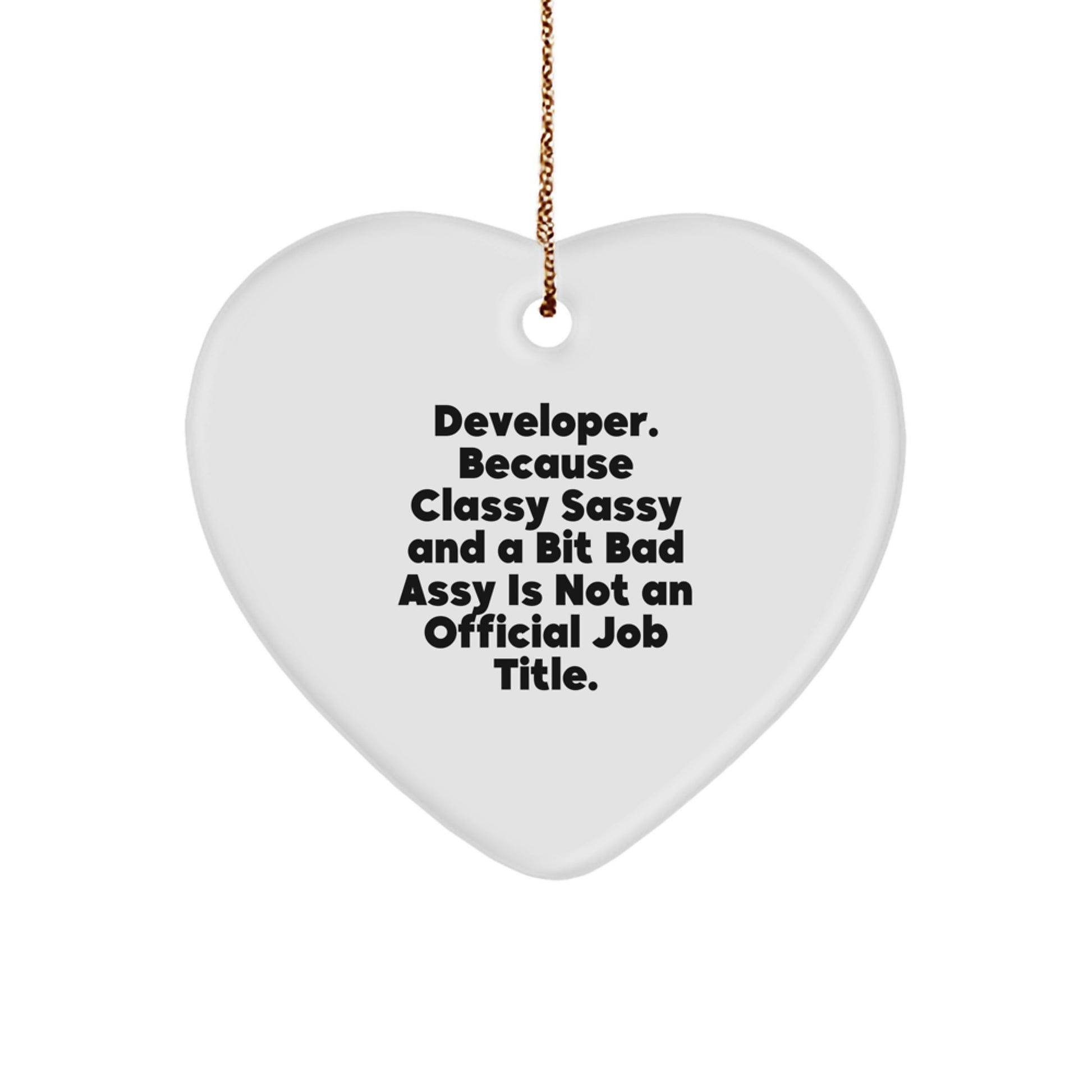 Funny Developer Gifts from Family - Heart Ornament for Men Developer Friends - Developer Christmas Unique Gifts - Image 1