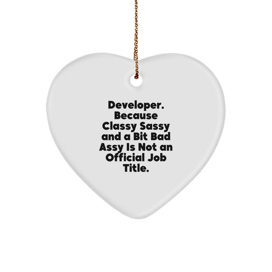 Funny Developer Gifts from Family - Heart Ornament for Men Developer Friends - Developer Christmas Unique Gifts - Image 1