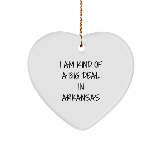 Funny Arkansas Heart Ornament Gifts for Men Women Family Friends from Arkansas Lover - Image 1