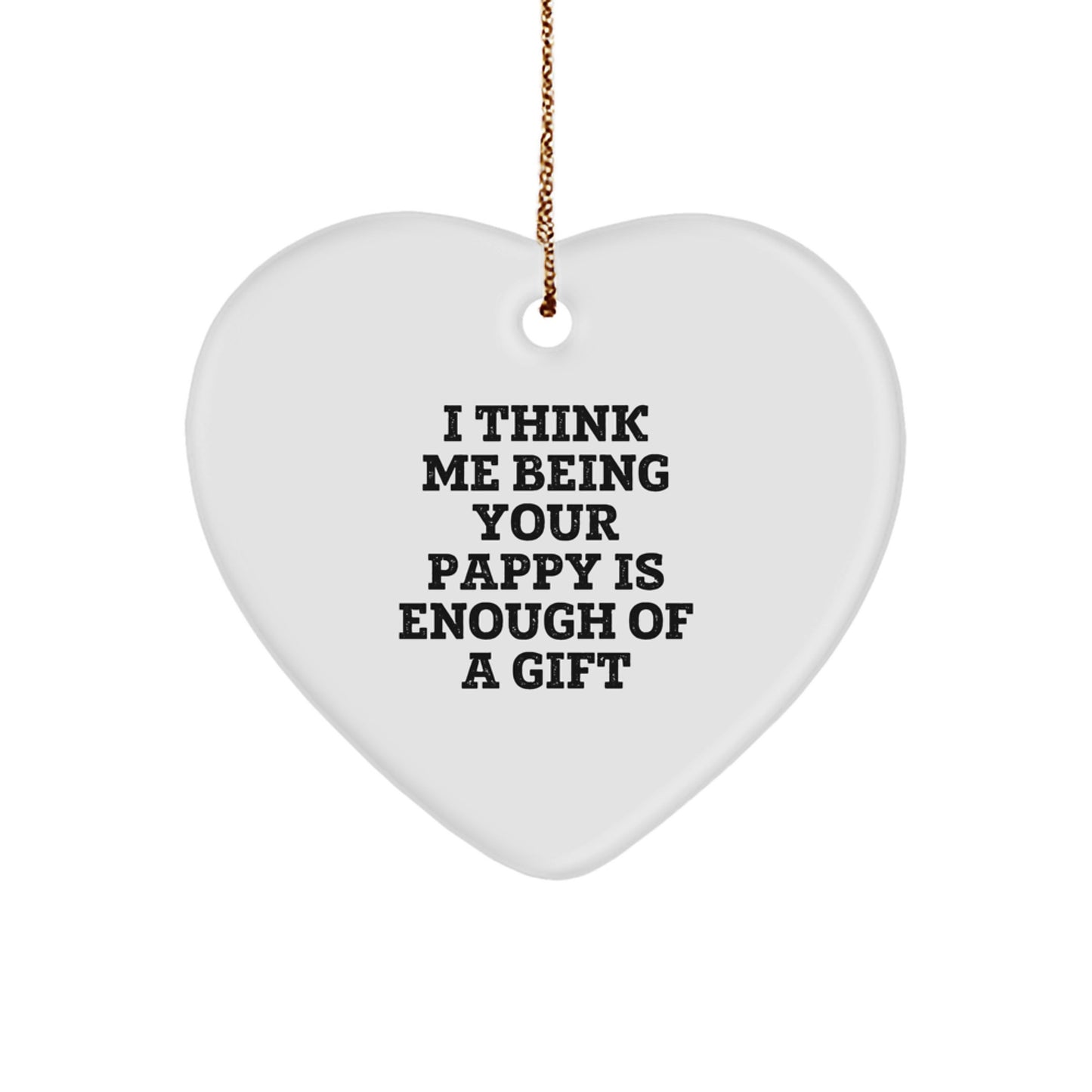 Funny Pappy Gifts from Men, Heart Ornament for Pappy, Christmas Unique Gifts - Image 1