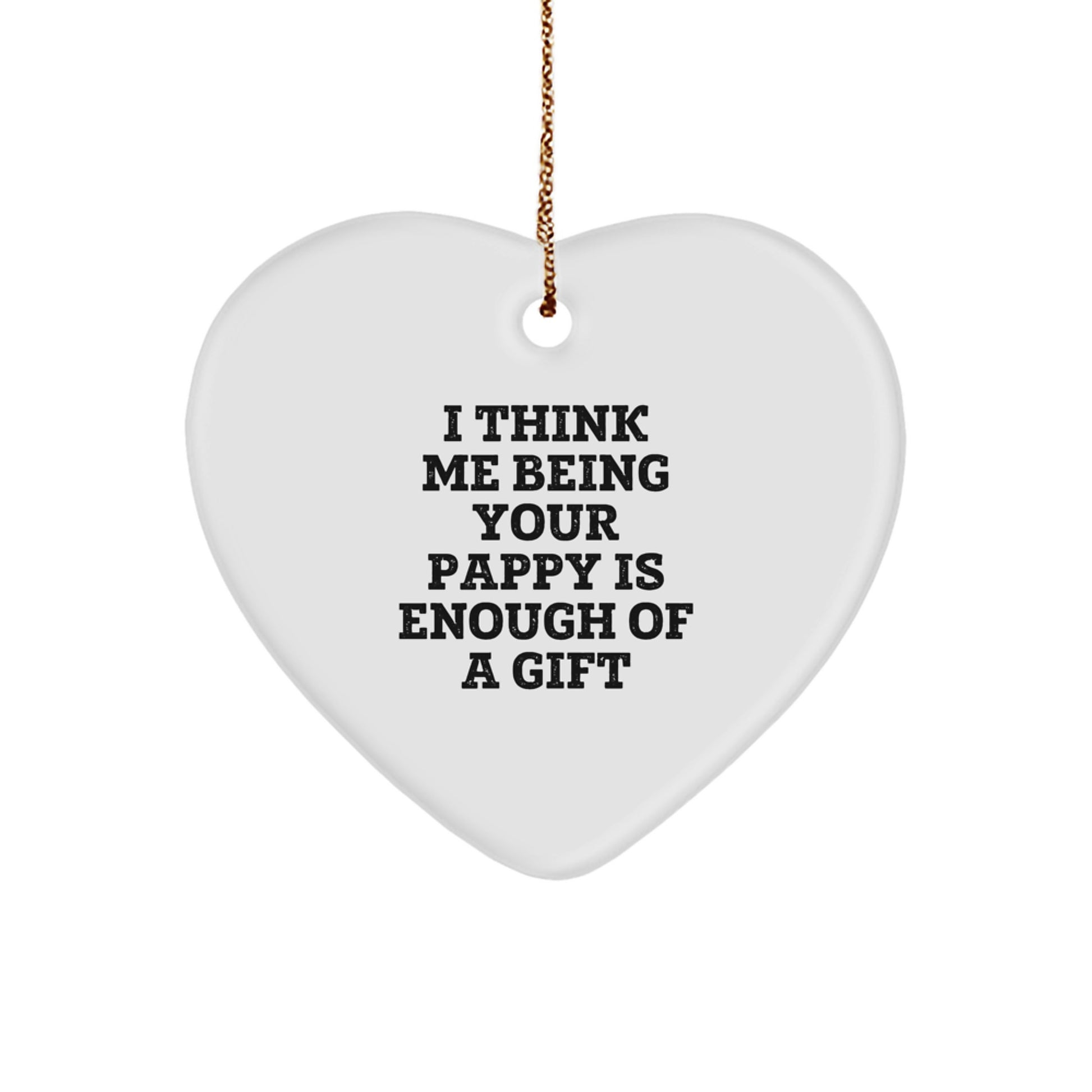 Funny Pappy Gifts from Men, Heart Ornament for Pappy, Christmas Unique Gifts - Image 1