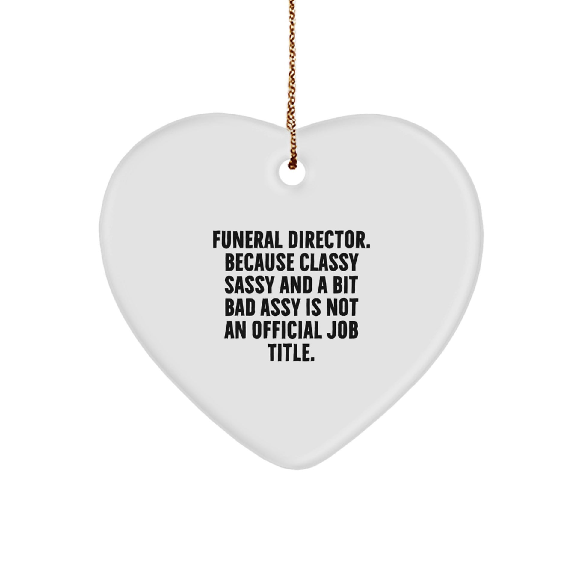 Funny Funeral Director Heart Ornament Gifts from Men for Women Friends Family - Christmas Unique Heart Ornaments - Image 1