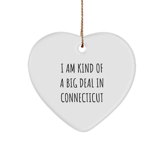 Connecticut Heart Ornament Gifts from Friends for Men and Women - Funny Quote 'I Am Kind Of A Prime Selection In Connecticut' Christmas Unique Gifts - Image 1