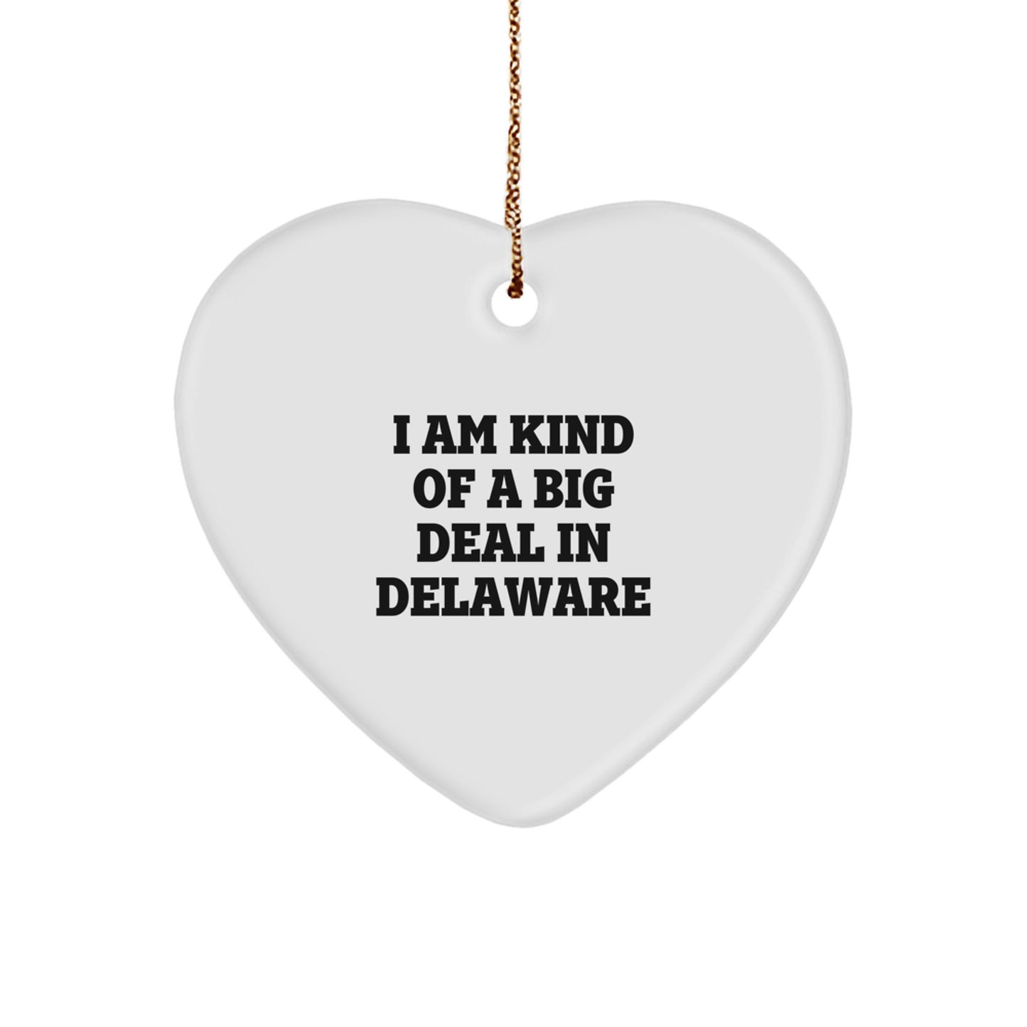 Funny Delaware Gifts for Friends, 'I Am Kind Of A Prime Selection In Delaware' Heart Ornament - Unique Christmas Decorations for Delaware Lovers - Image 1