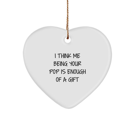 Funny Pop Heart Ornament Gifts from Family to Pop for Christmas Unique Presents - Image 1