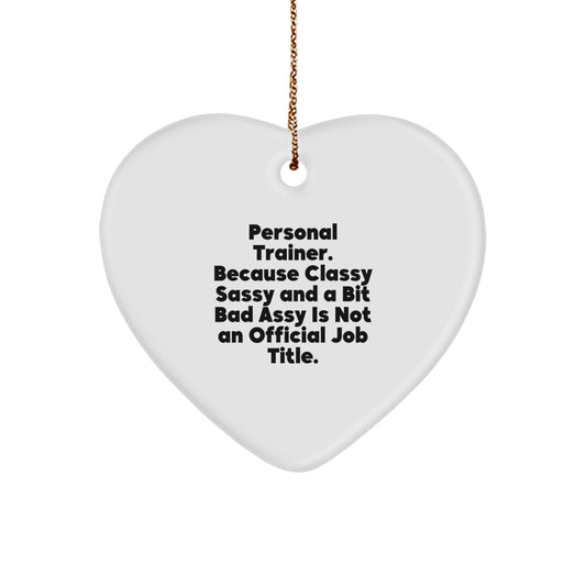 Funny Personal Trainer Gifts, Heart Ornament for Christmas Unique Gifts from Friends for Personal Trainer - Image 1
