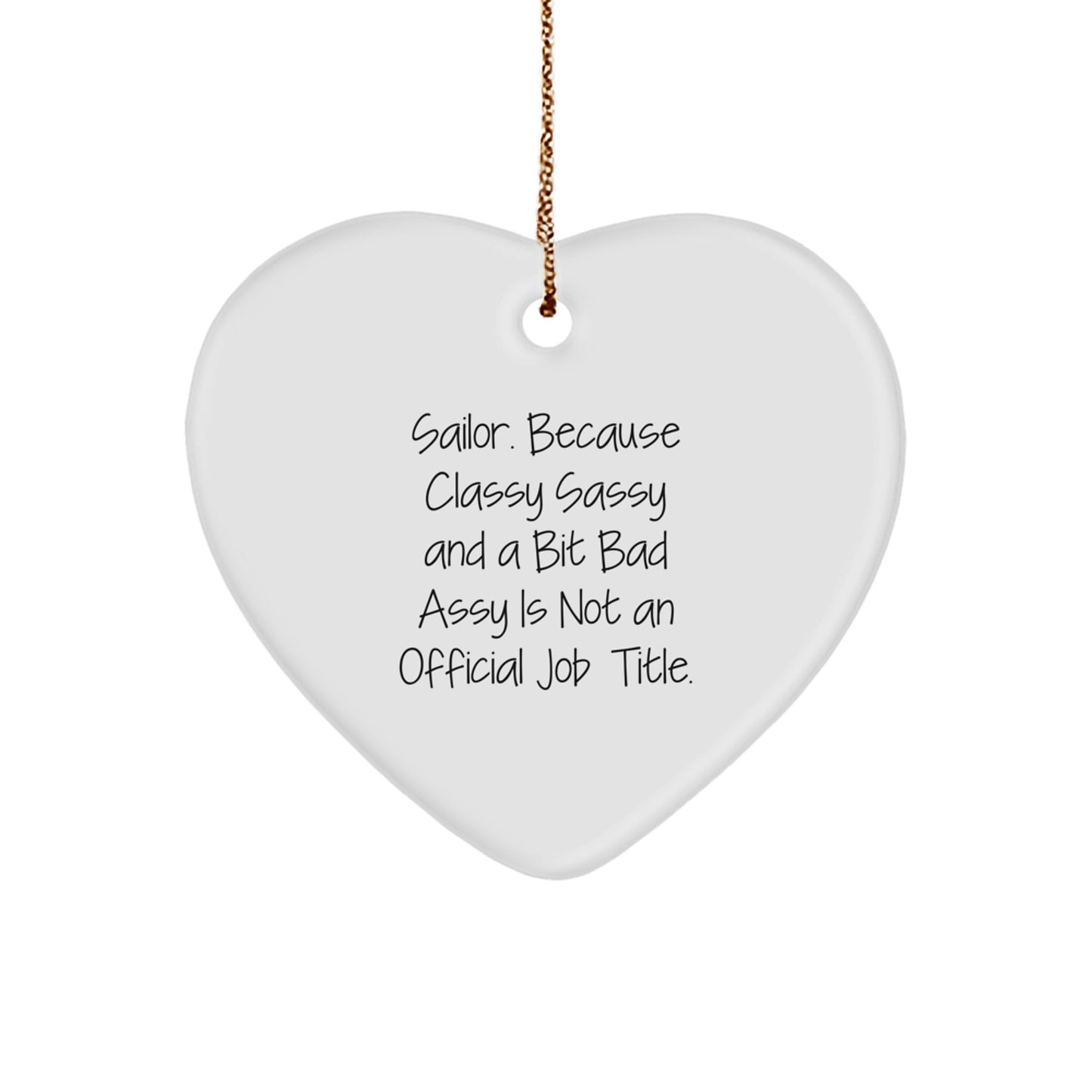 Sailor Gifts from Friends, Funny Sailor Heart Ornament Gift for Men, Christmas Unique Gifts for Sailor Ladies - Image 1