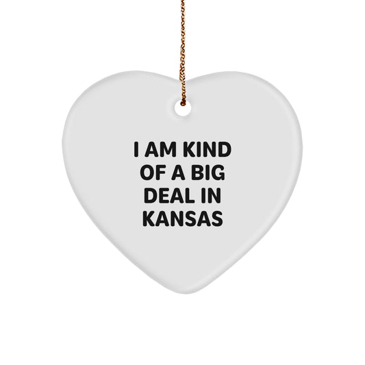 Kansas Heart Ornament I Am Kind Of A Prime Selection Gift for Men or Women Friends and Family Christmas Unique Gifts from - Image 1