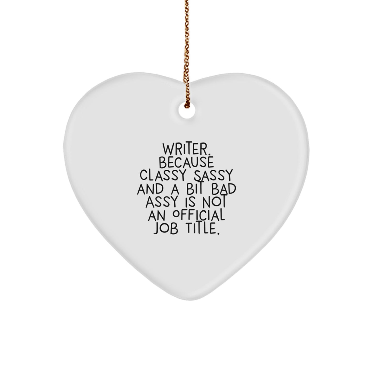 Funny Writer Heart Ornament Gifts from Friends - Inspirational Quote, Christmas Unique Gifts for Writers, Writer Lover Decorations - Image 1