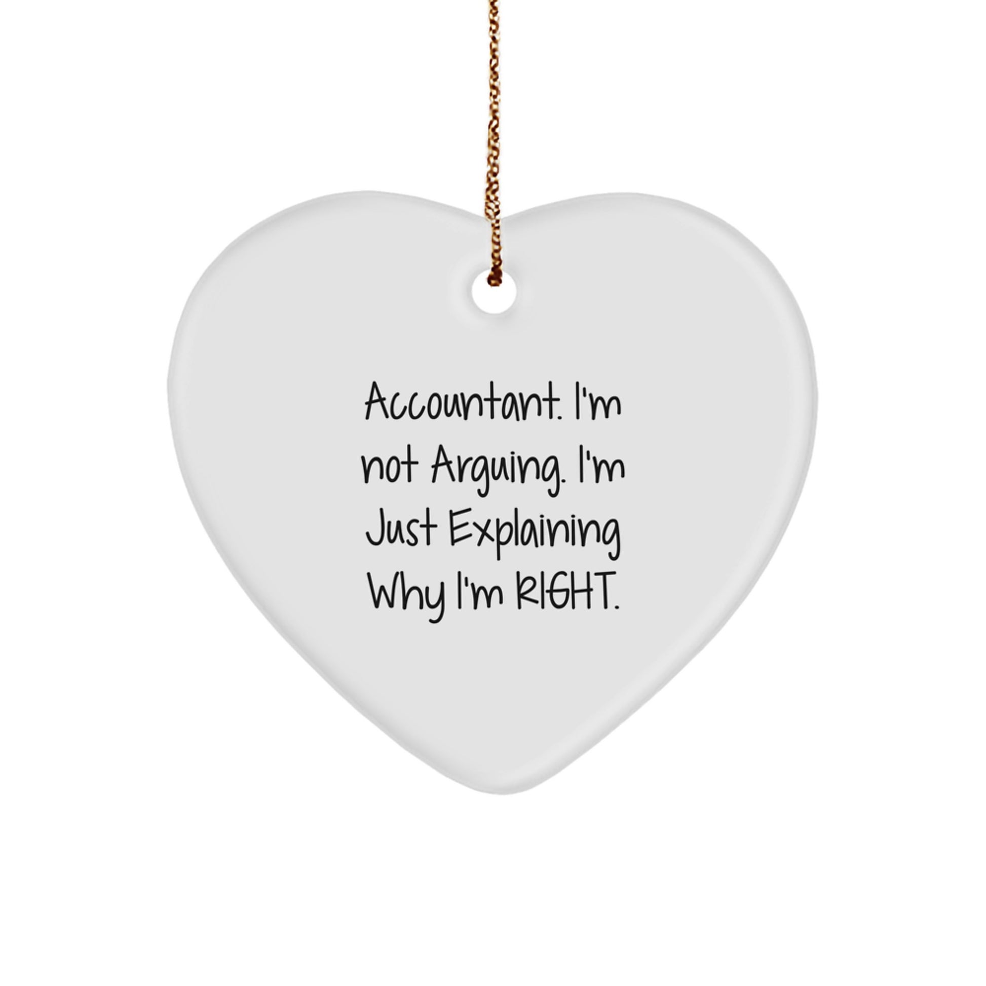 Accountant Gifts from Friends - Funny Heart Ornament for Accountant, Christmas Unique Gifts for Men, Women, Coworkers, Family - Image 1