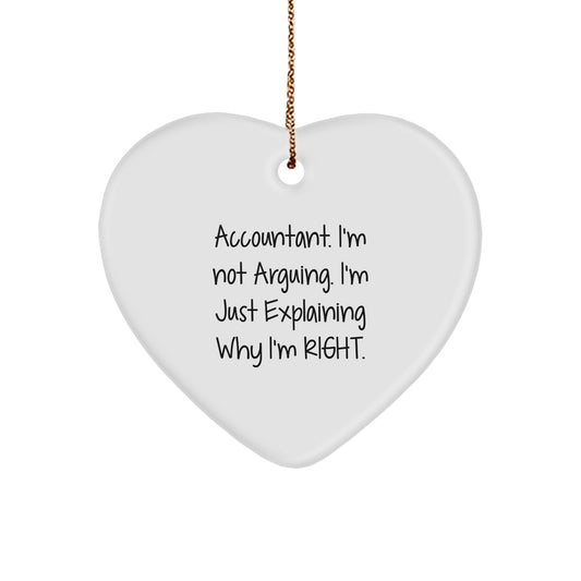 Accountant Gifts from Friends - Funny Heart Ornament for Accountant, Christmas Unique Gifts for Men, Women, Coworkers, Family - Image 1