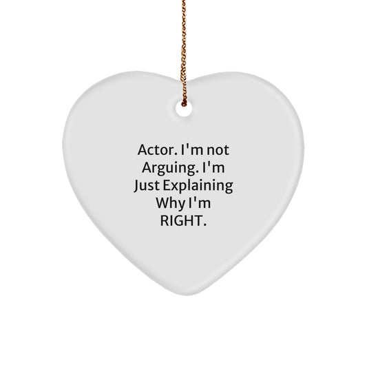 Funny Actor Heart Ornament - Gifts from Friends for Actor, Christmas Unique Gifts - Image 1