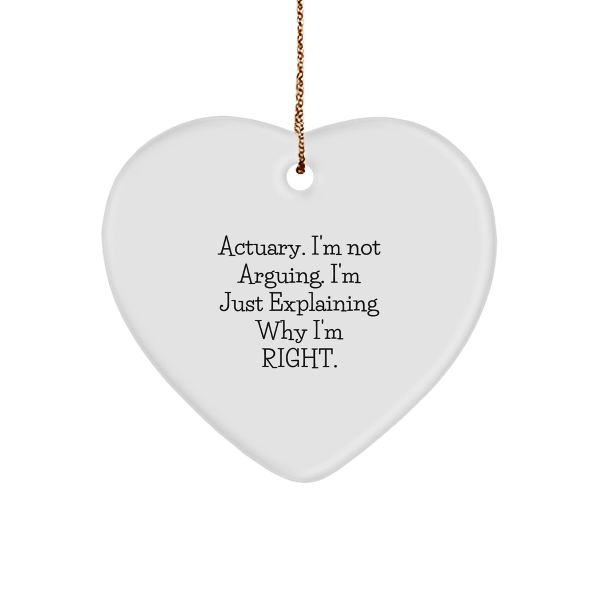 Funny Actuary Gifts from Friends - Heart Ornament, Explaining Right, Christmas Unique Gifts - Image 1