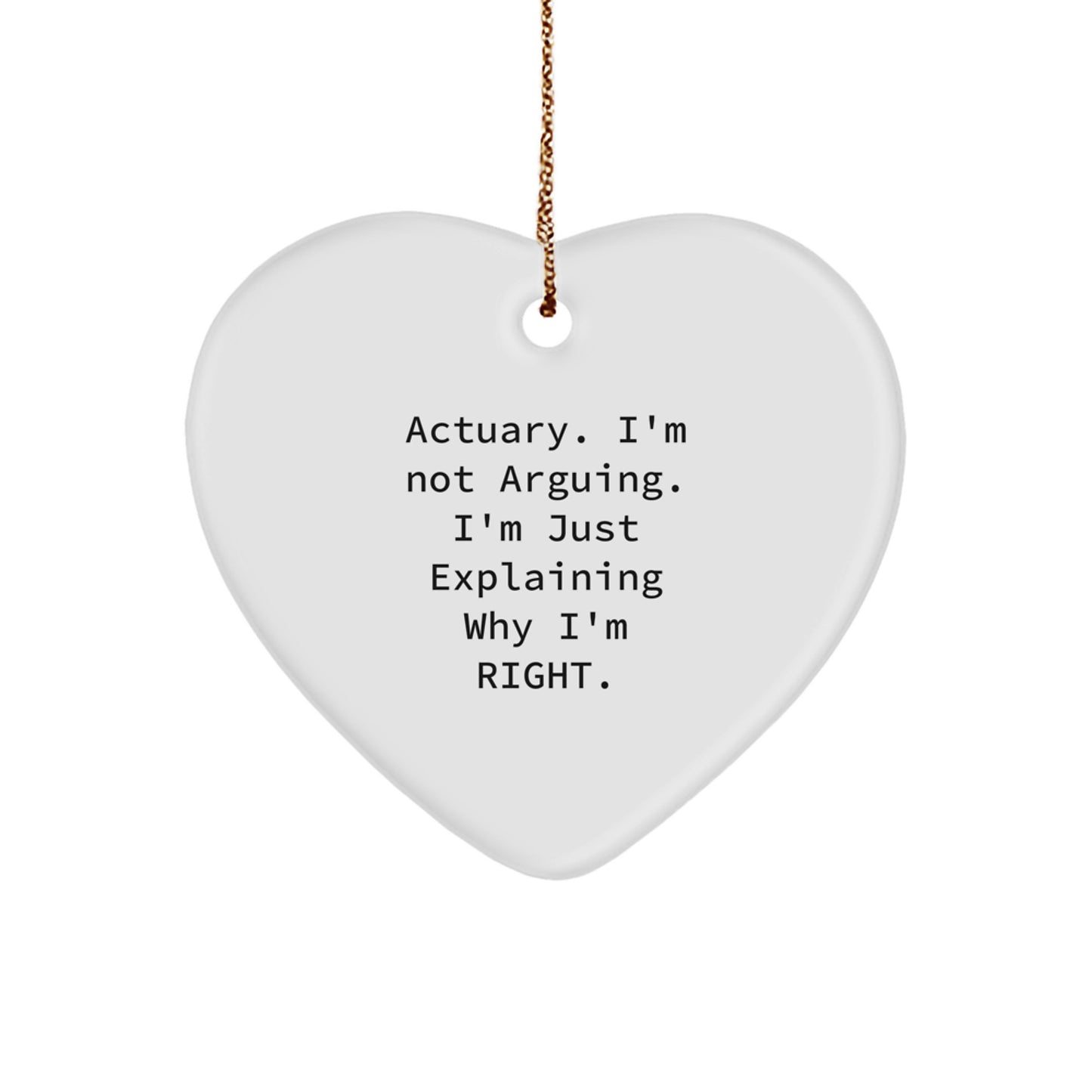Funny Actuary Gifts for Him, Heart Ornament from Friends, Christmas Unique Presents - Image 1