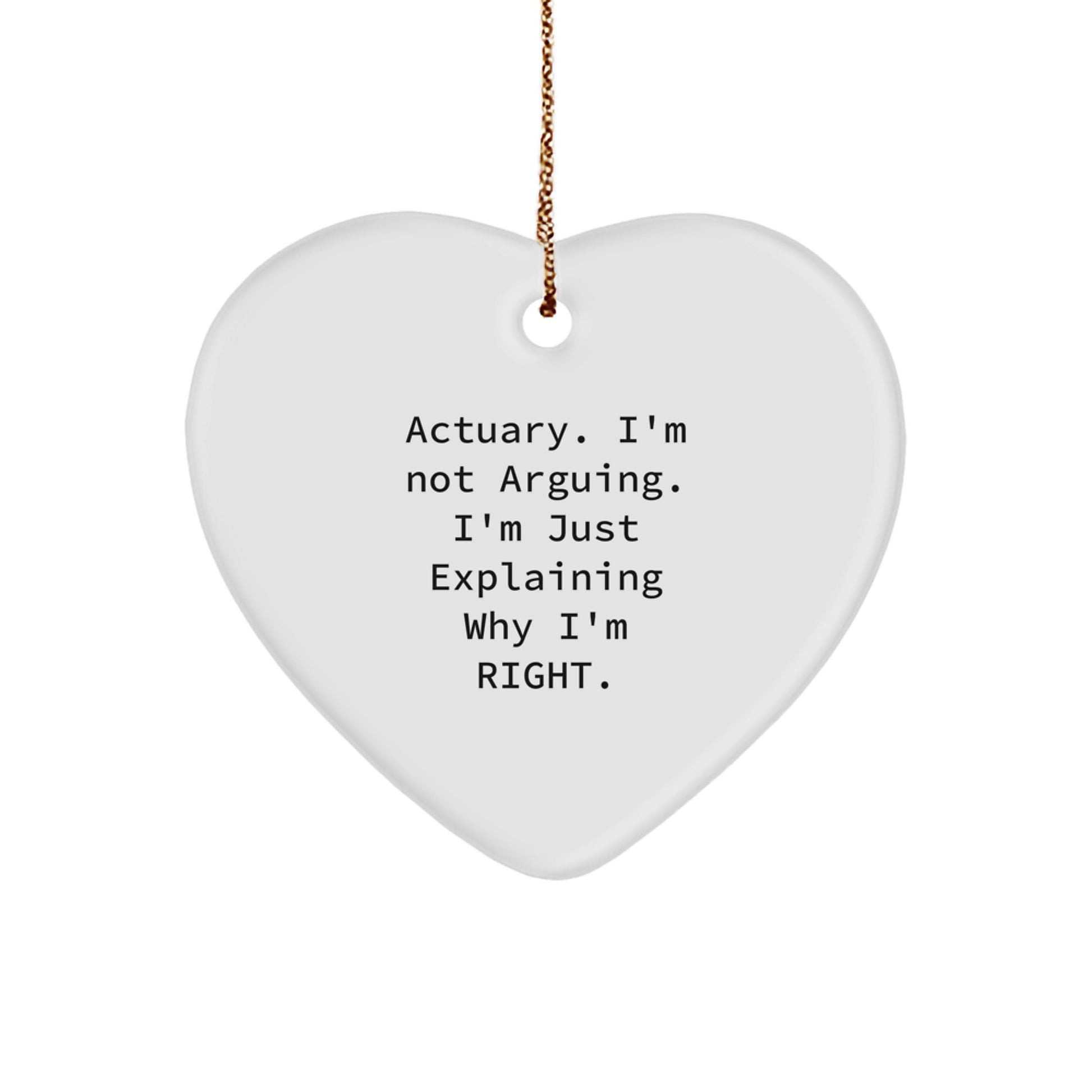 Funny Actuary Gifts for Him, Heart Ornament from Friends, Christmas Unique Presents - Image 1
