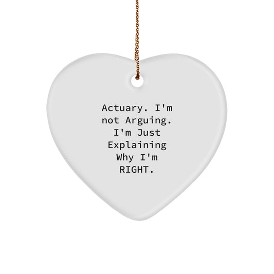 Funny Actuary Gifts for Him, Heart Ornament from Friends, Christmas Unique Presents - Image 1