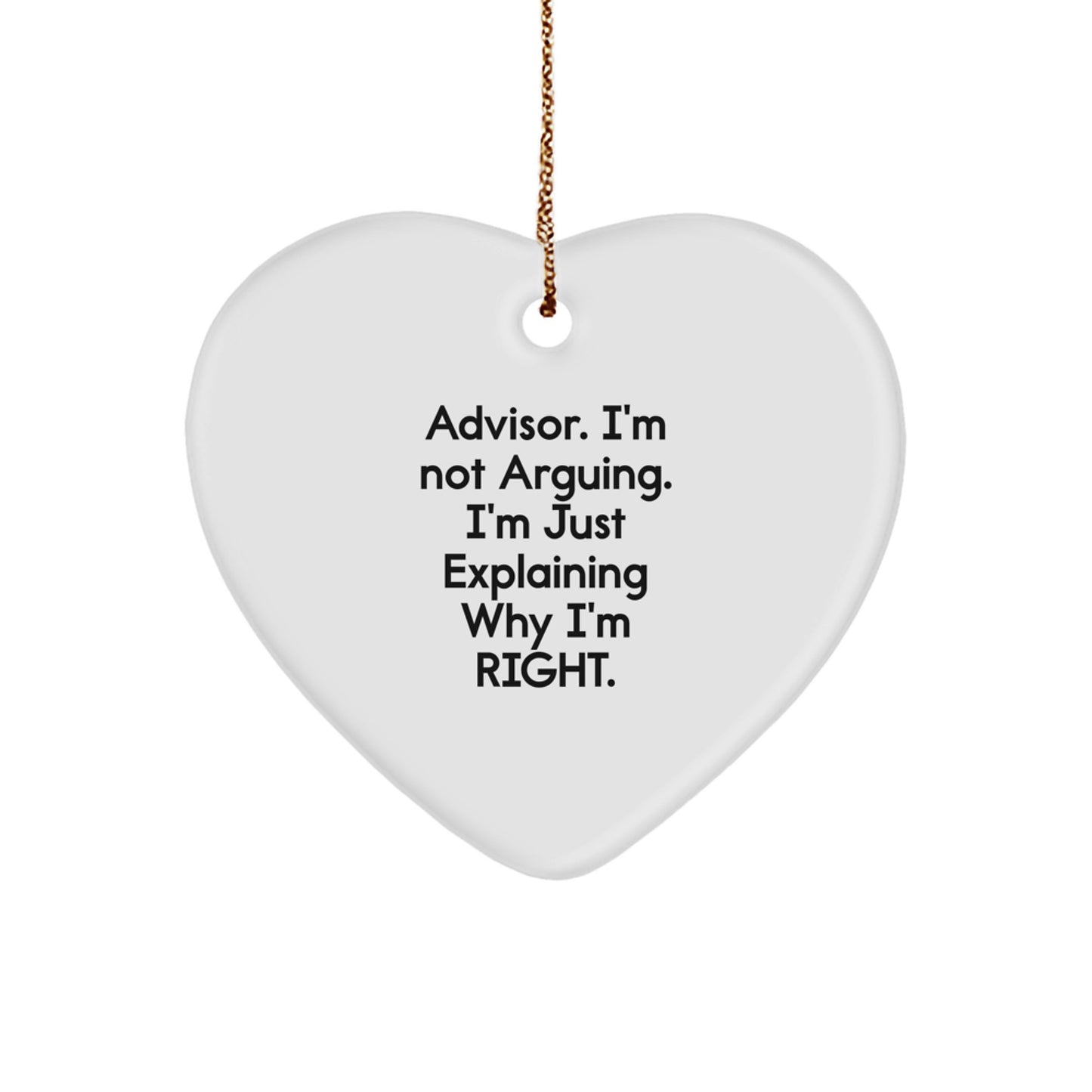 Funny Advisor Gifts from Friends, Christmas Unique Gifts for Advisor, Heart Ornament Quote - Image 1