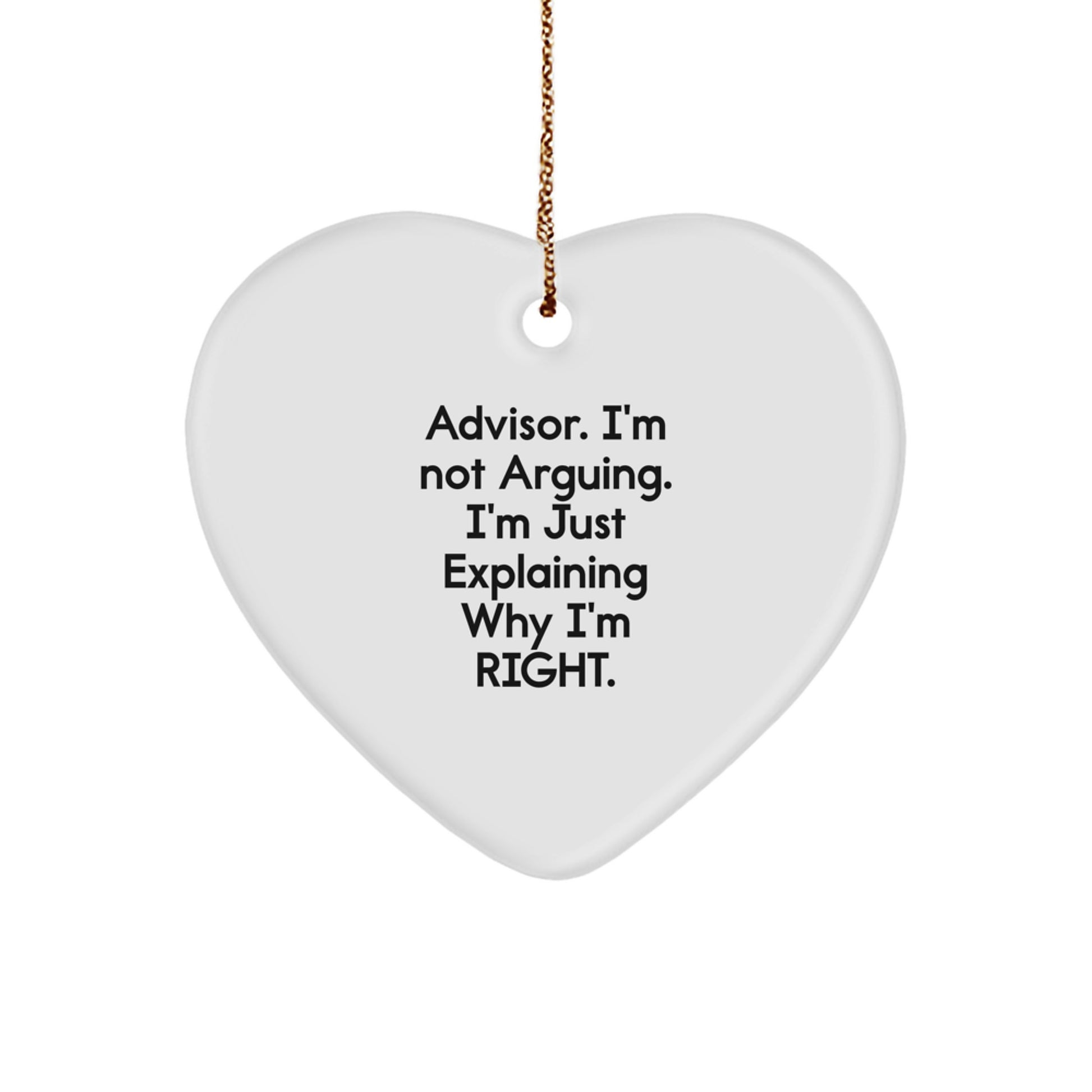 Funny Advisor Gifts from Friends, Christmas Unique Gifts for Advisor, Heart Ornament Quote - Image 1
