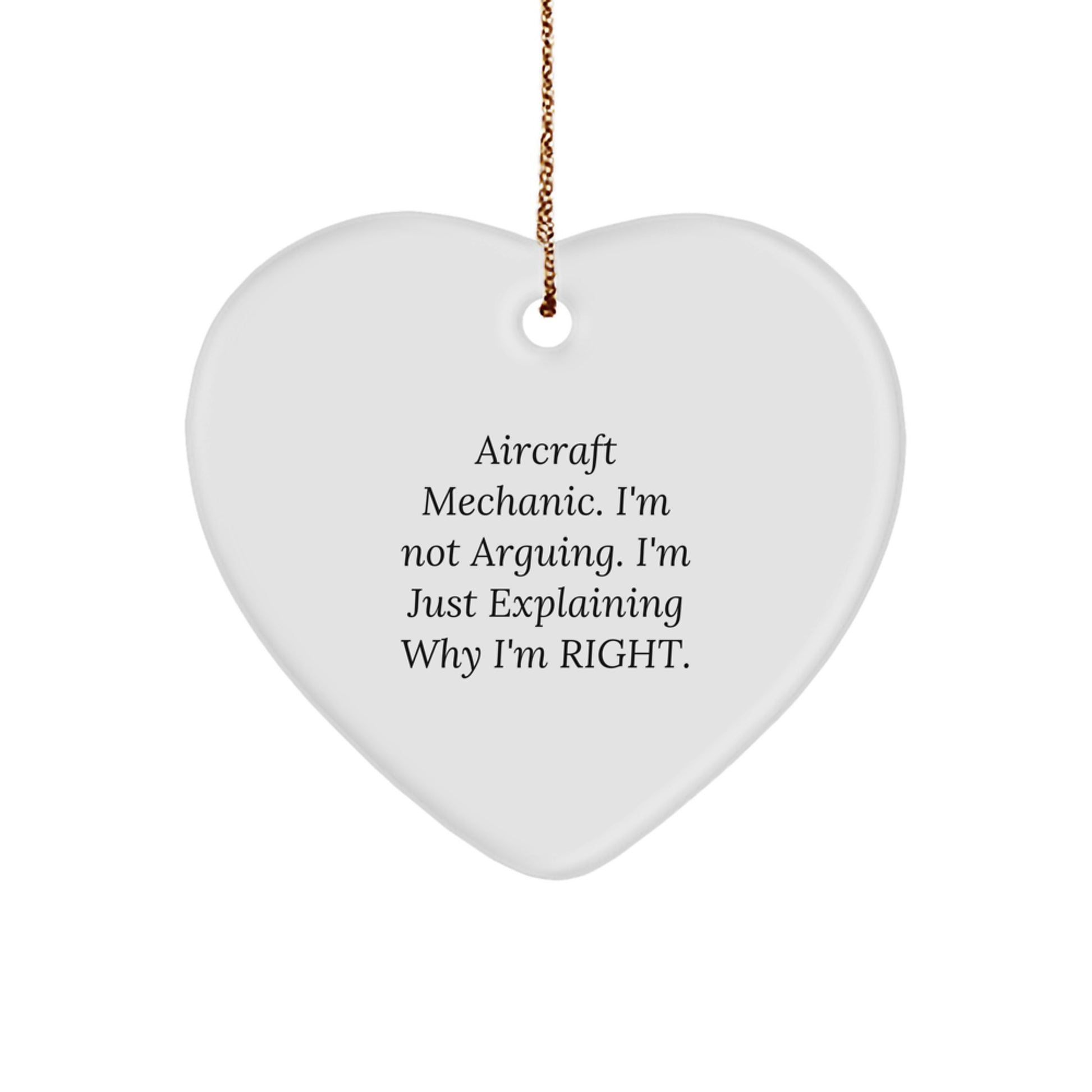Funny Aircraft Mechanic Heart Ornament Gifts from Friends to Aircraft Mechanic Christmas Unique Ideas - Image 1