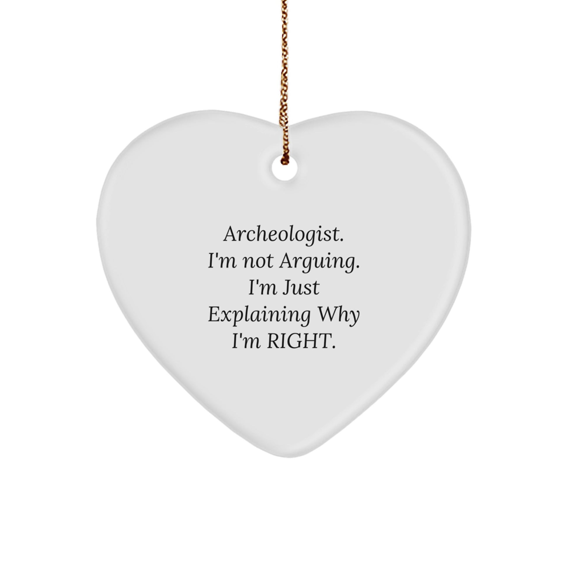 Funny Archeologist Heart Ornament Gifts from Friends, Coworkers, Family, Christmas Unique Presents for Archeologist, Him, Her, Men, Women - Image 1