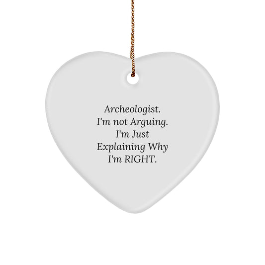 Funny Archeologist Heart Ornament Gifts from Friends, Coworkers, Family, Christmas Unique Presents for Archeologist, Him, Her, Men, Women - Image 1