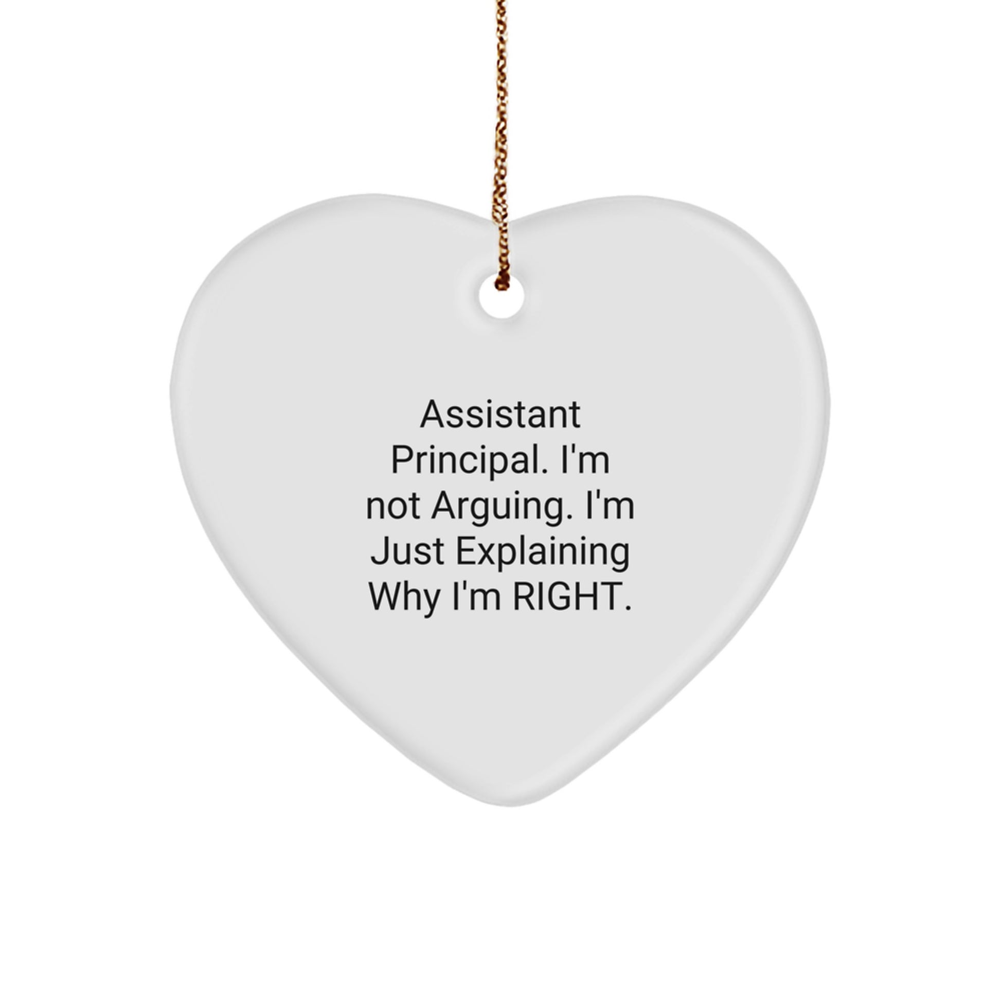 Funny Assistant Principal Gifts, Heart Ornament, I'm Not Arguing, Unique Christmas Unique Gifts from Men to Men, Assistant Principal - Image 1