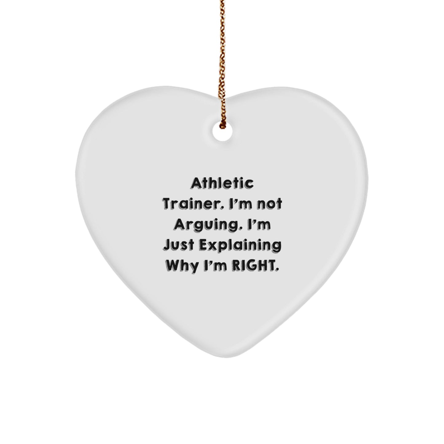 Athletic Trainer Gifts, Funny Quote Heart Ornament, Gifts from Men to Coworkers at Christmas, Perfect for Inspirational Encouragement - Image 1