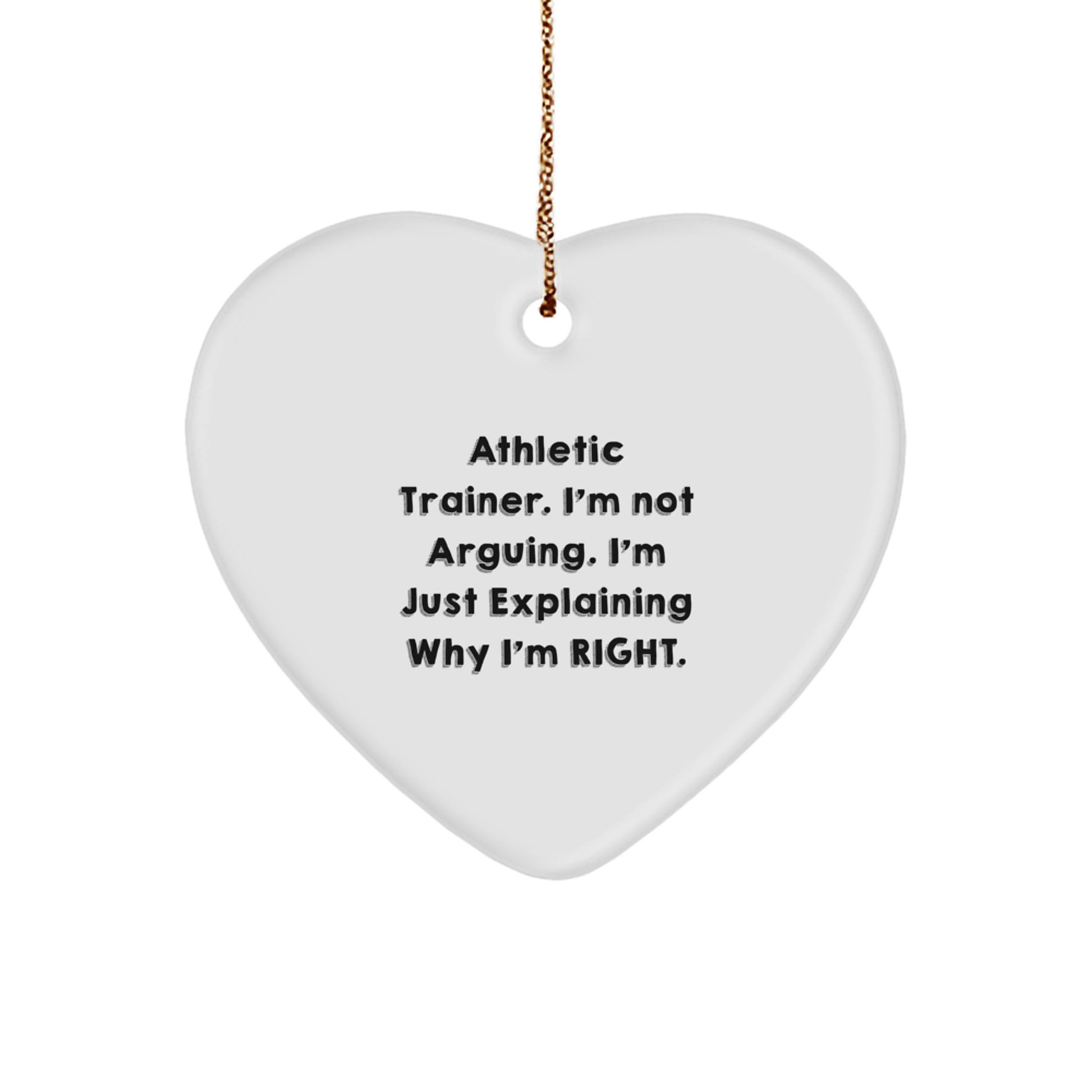 Athletic Trainer Gifts, Funny Quote Heart Ornament, Gifts from Men to Coworkers at Christmas, Perfect for Inspirational Encouragement - Image 1