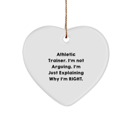 Athletic Trainer Gifts, Funny Quote Heart Ornament, Gifts from Men to Coworkers at Christmas, Perfect for Inspirational Encouragement - Image 1