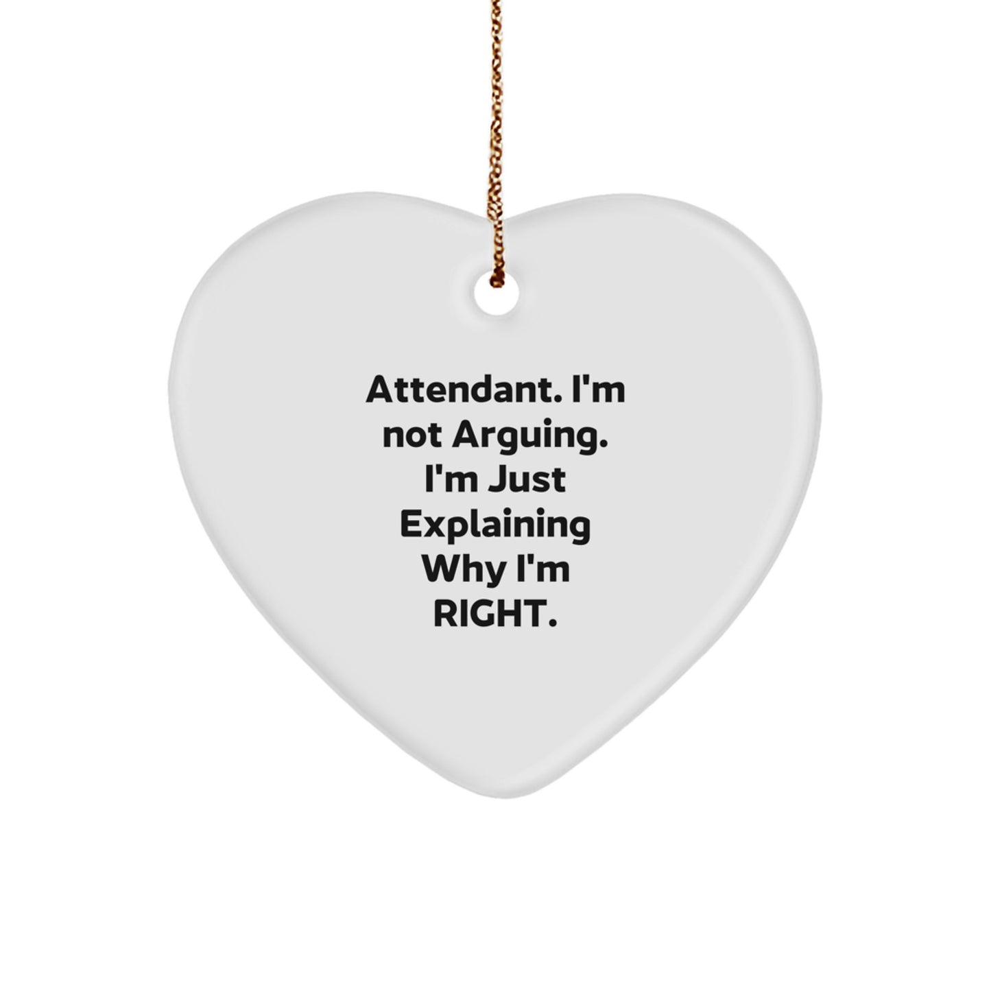 Funny Attendant Gifts from Men to Friends, Attendant Heart Ornament Christmas Unique - Image 1