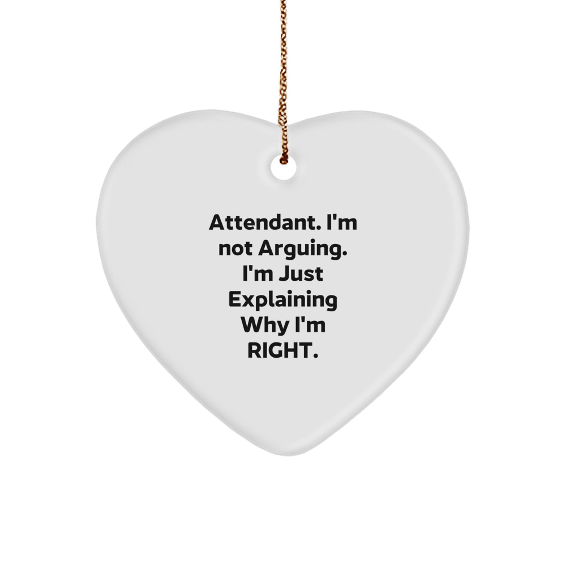 Funny Attendant Gifts from Men to Friends, Attendant Heart Ornament Christmas Unique - Image 1