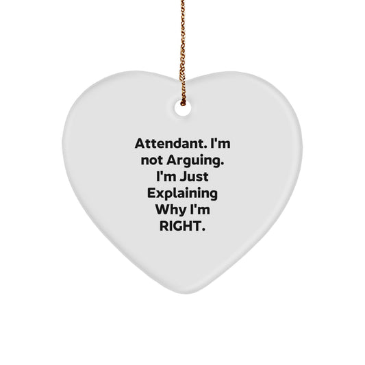 Funny Attendant Gifts from Men to Friends, Attendant Heart Ornament Christmas Unique - Image 1