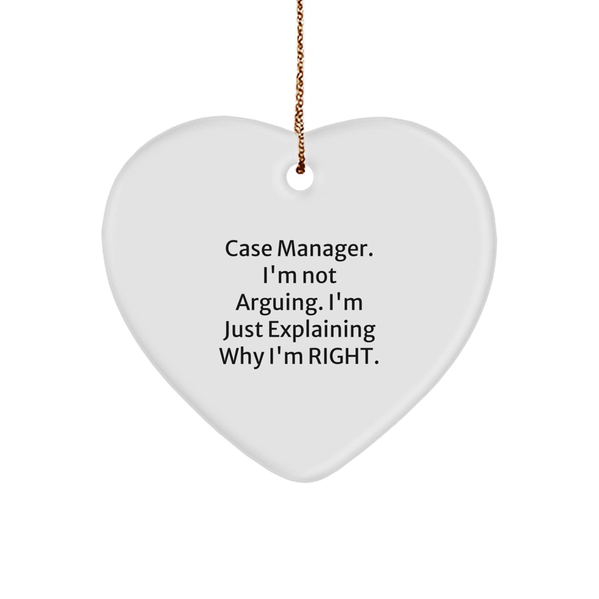 Funny Case Manager Gifts for Case Managers, Heart Ornament, 'I'm Not Arguing, I'm Just Explaining Why I'm Right', Gifts from Men to Case Manager Friends - Image 1