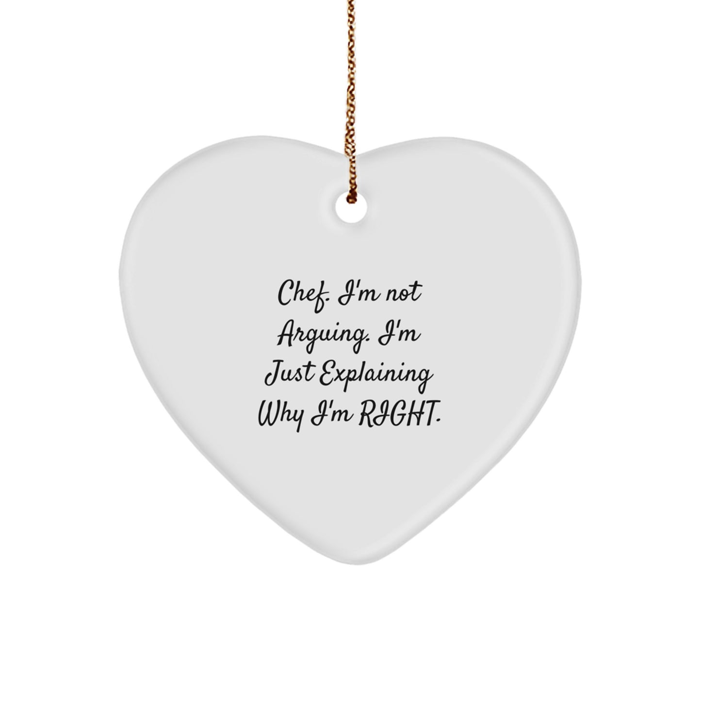 Witty Chef Heart Ornament Gift for Friends Novelty Christmas - Image 1
