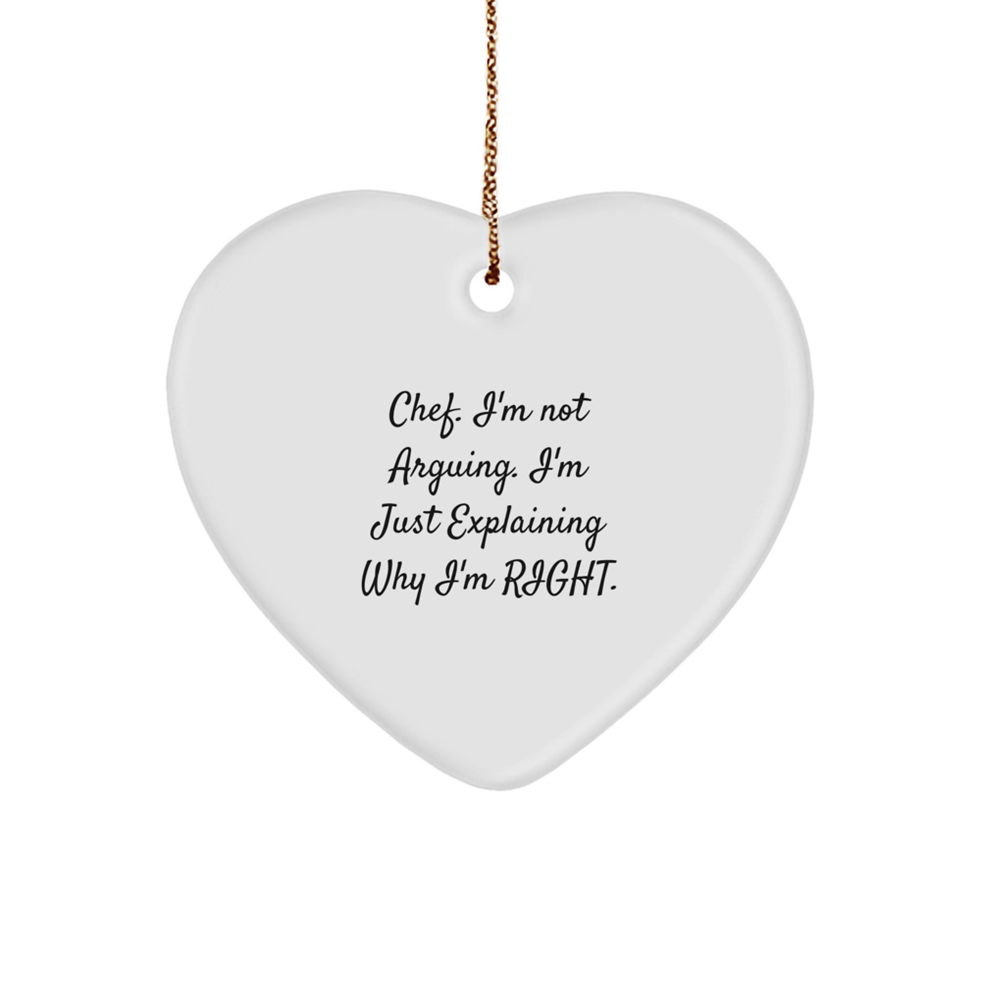 Witty Chef Heart Ornament Gift for Friends Novelty Christmas - Image 1