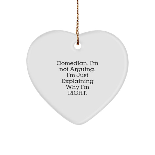 Funny Comedian Gifts for Men, Heart Ornament Comedian, Christmas Unique Gifts from Friends to Family - Image 1
